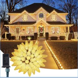 C9 Christmas Lights Outdoor, 72 FT 110 LED C9 String Lights, 8 Modes & Timer Connectable Waterproof for Christmas Tree Light Indoor Outdoor Roofline P