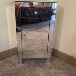 Mirrored Glass Vanity Or Decorative Corner Piece