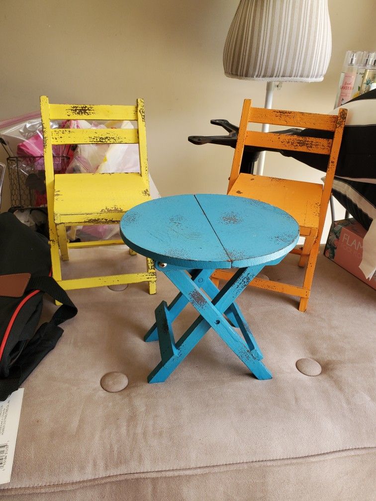 Doll Table & Chair Set, Folds Up