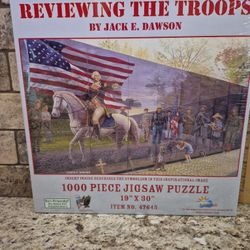 Reviewing The Troops By Jack E. Dawson 1000 PC Jigsaw Puzzle, New