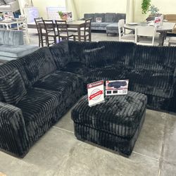 New Black Sectional 