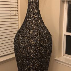 6ft Black Metal Vase