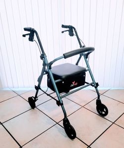 Blue Aluminum Rollator with 6-inch Wheels (Nova)

