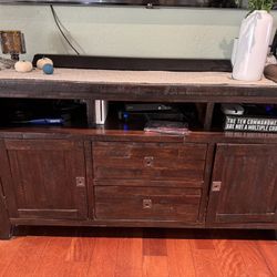 Dark Brown Wood Entertainment Center