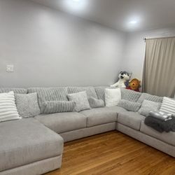 Sofia Gray 159” 3 Piece Left Arm Facing Chaise Sectional without ottoman For Sale