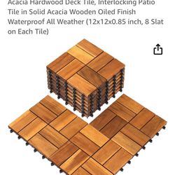 Acacia Wood Interlocking Deck Tiles 