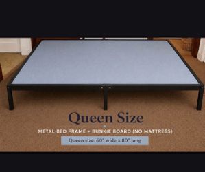 Queen metal frame & bunky board