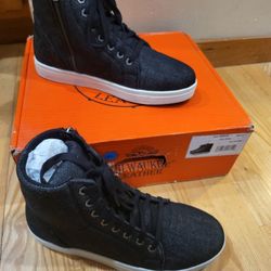 Milwaukee Leather Motorcycle Riding Shoes – Men’s Size 8.5 Black Canvas Reinforced (New)