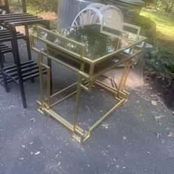 2 Mirrored - Gold Framed Tables