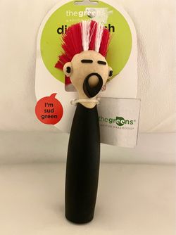 RARE Punk / Metal Rocker Dish Brush Scrubber The Greens Boston Warehouse