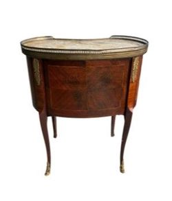 NY: Antique French Louis XV-Style Marble Top Side Table