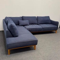 Jollene 🔵 113" 2-Pc. Fabric Sectional Couch by Macys - Midnight Blue - ❌ 1.4k OFF - Can Deliver