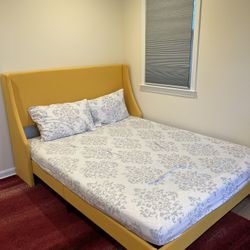 Yellow Upholstered Bed Frame