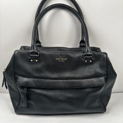 Kate Spade Gant Park Shelby Black Pebbled Leather Satchel Purse