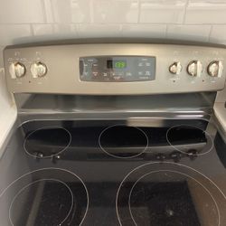 4 Pc Set Appliance Package  Charcoal Grey Refrigerator Electric Stove Dishwasher And Microwave 