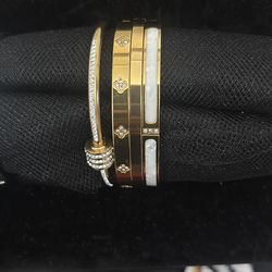 4 piece gold bracelets