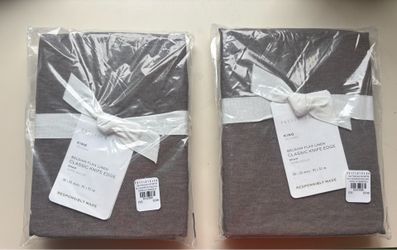 Two (2) Pottery Barn Belgian Linen Shams- King