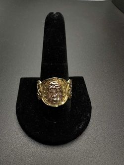14K Gold Jesus Design Ring 5.7grms size 13 no trades 3816 Steilacoom Blvd Lakewood WA Crown Jewelry