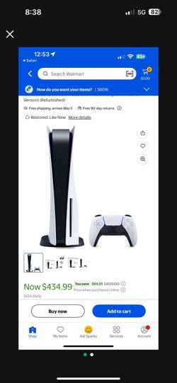 Sony CFI-1215A PlayStation PS5 Gaming Console (Disc Version)