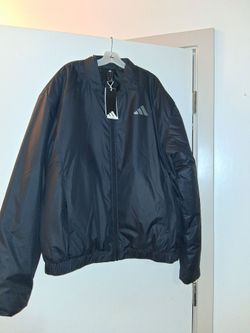 Men's adidas essential holiday climawarm insulated bomber jacket brand new all black size large