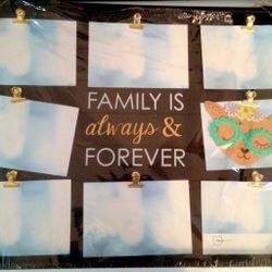 New Photo Collage Clip Picture Art To-Do List Family Schedule Board Pin Removable Black Frame