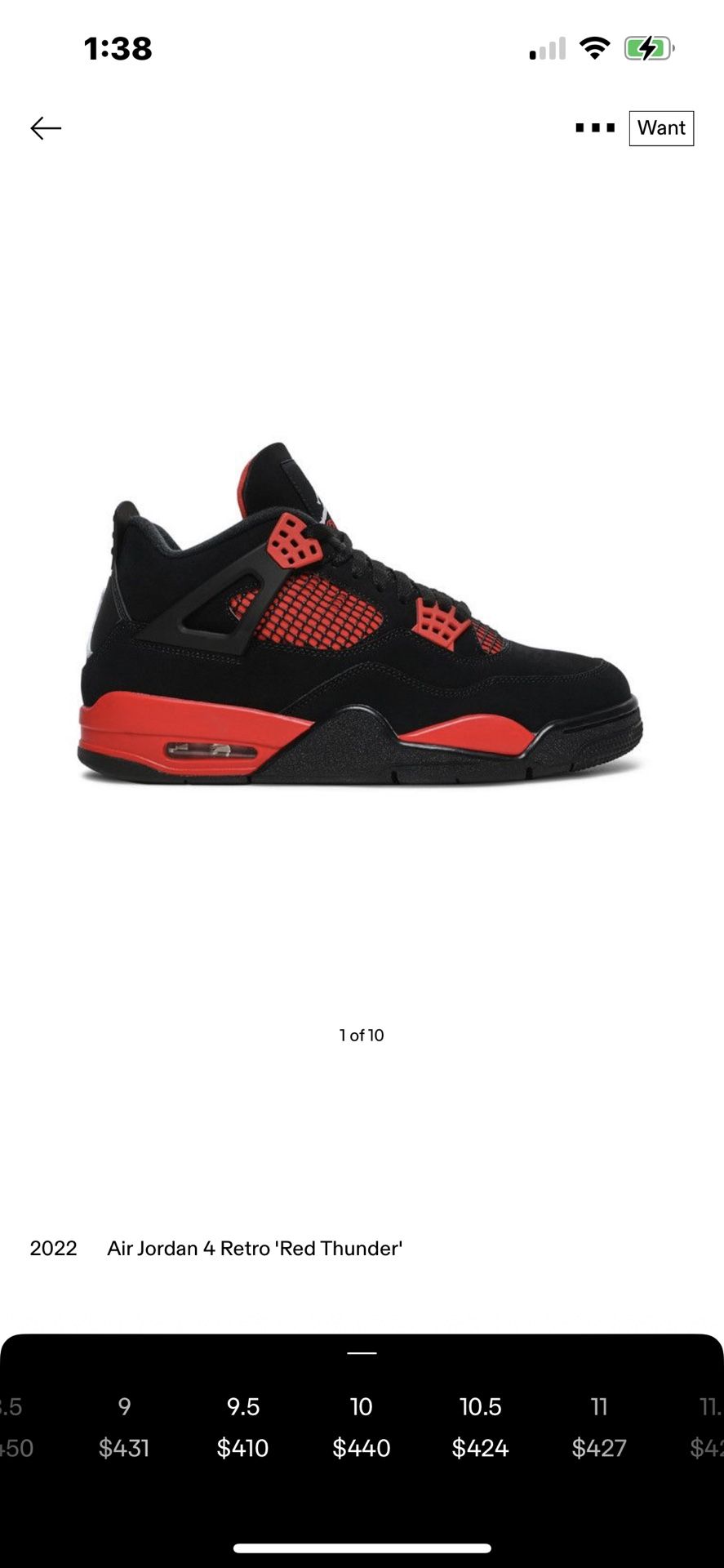 Jordan 4 Retro Red Thunder