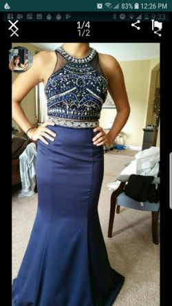 Beautiful navy blue 2pieces Prom/Party dress