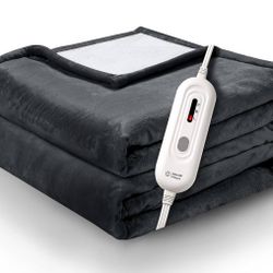  Heated Blanket Full Size,72"X84" Electric Blanket Throw with 3 Heating Settings,8 Hours Auto Shutoff Heating Blanket,Overheat Protection,Soft Flannel
