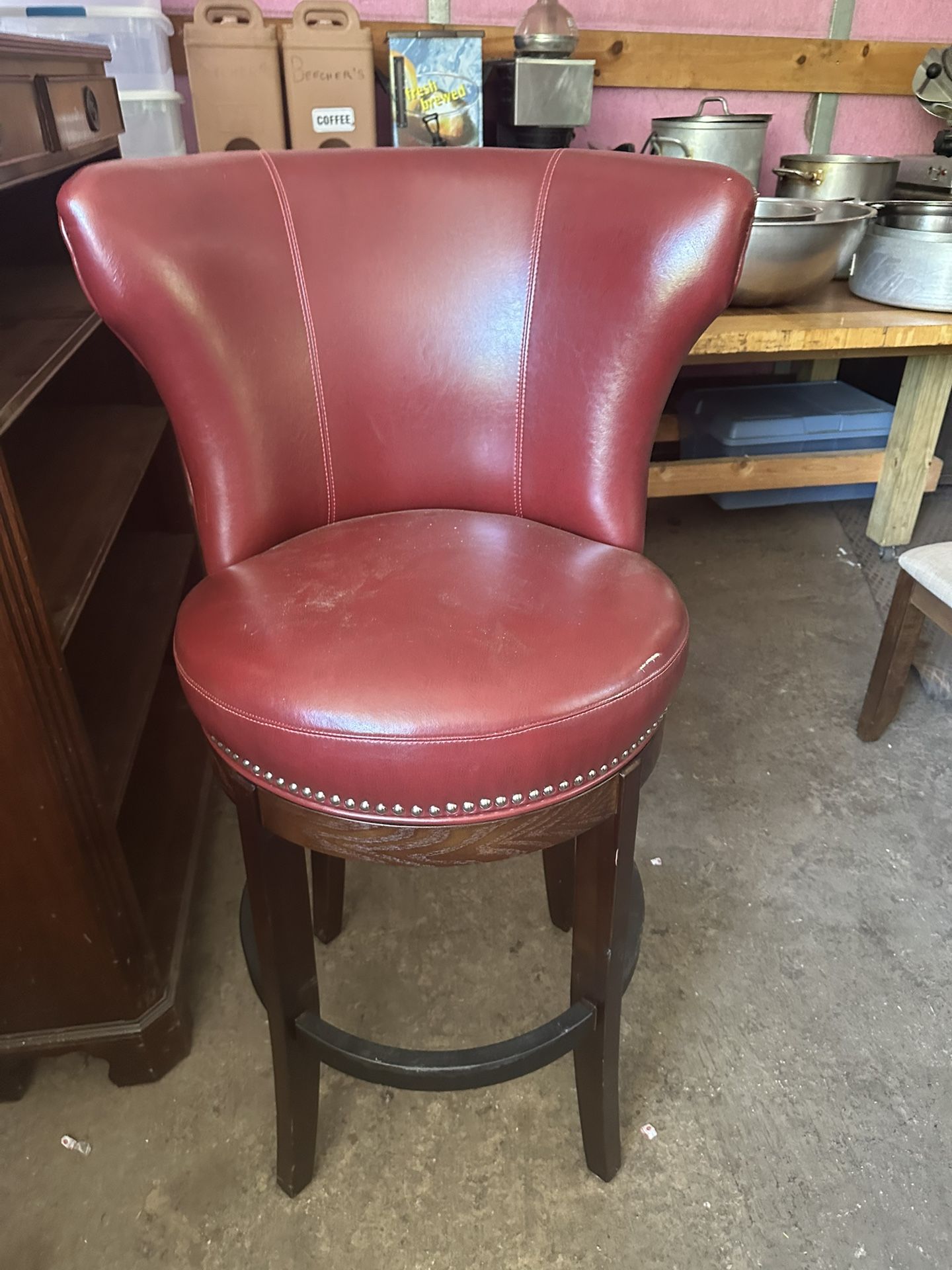 One Red Accent Bar Stool