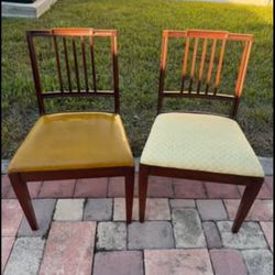 Midcentury Modern MCM Antique Wood Dining Chairs Furniture 2 for $25