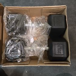 Brand new 20lb Rubber Hex Dumbbells 