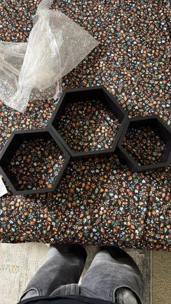 A Set of 3 honeycomb shelves