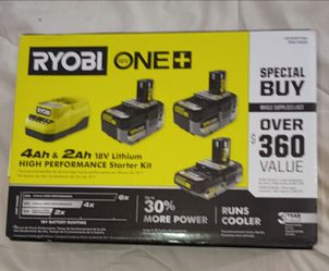 Ryobi 18V (3) Battery Kit w/Charger