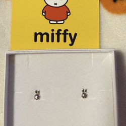 Sterling Silver Miffy Stud Earrings Brand New 