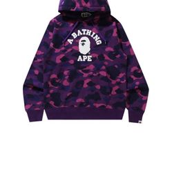 Bape Color Camo College Pullover Hoodie 100% Authentic 