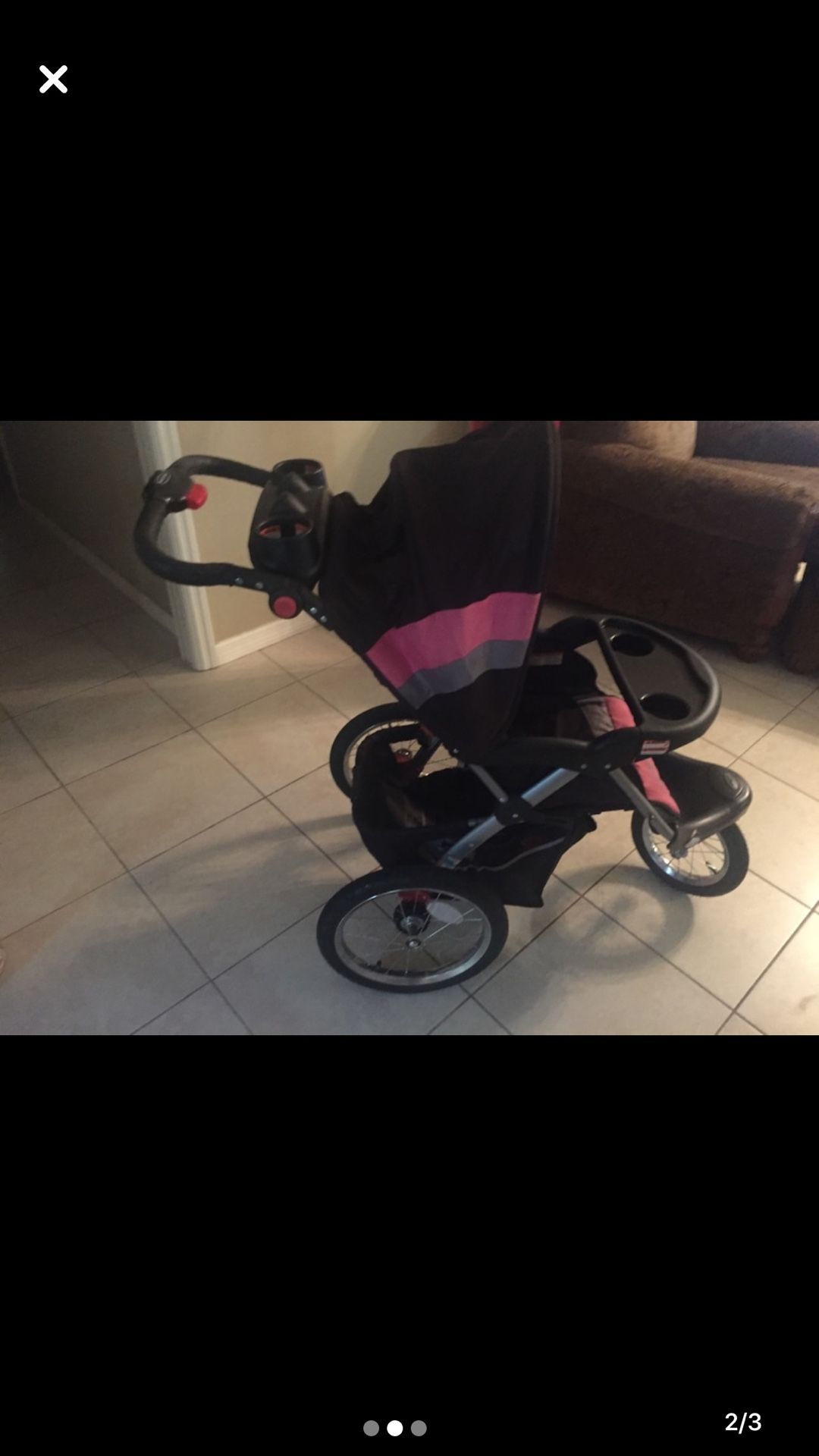 Like New pink stroller w/ mp3 hook up