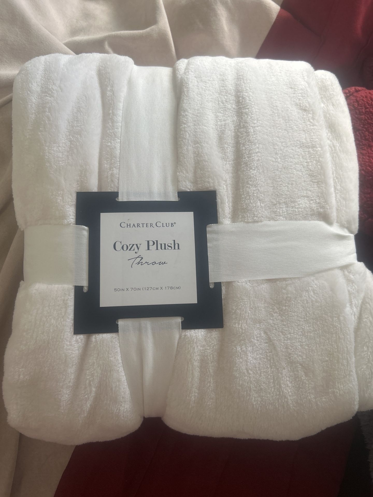 Charter Club Cozy Plush Throw - 50x70 White