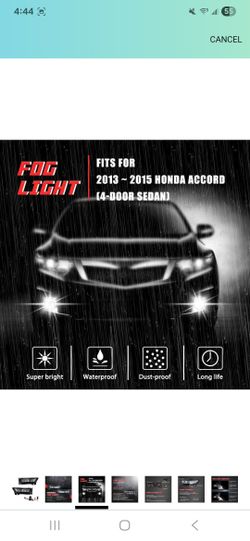 Driving Fog Lights Lamps Replacement for Honda Accord 2013 2014 2015 4-door Sedan