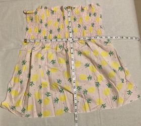 Girls Pineapple Print Smocked Dress FABRIC