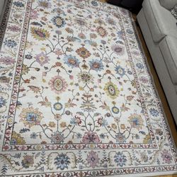 Crystal Print Area Rug 6' x 9' Ivory