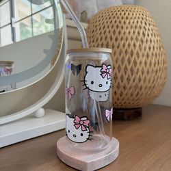 Adorable Hello Kitty Glass Tumbler 