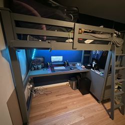 NE Kids twin loft bed lake house collection