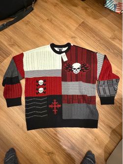 Hot Topic - Patchwork Skull punk Sweater