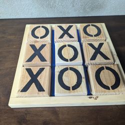 Handmade Solid Wood Tic Tac Toe Board Game