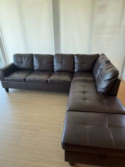 Faux Leather, Dark Espresso Couch