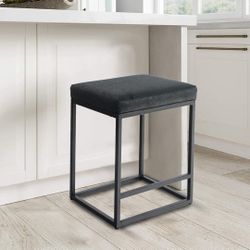 *New - Just Assembled For 📸* Sophia & William Black Bar Stool 24" Counter Height Backless Bar Stool