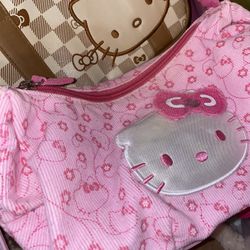 Hello Kitty Sanrio Pink Purse Hand Bag Clutch Mini Bow Gem