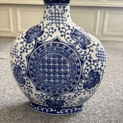 $30 EACH. Blue & White Fishbowl Planter Pot, Asian Chinese Chinoiserie Oriental Flower Vase, Ginger Jar Or Antique Lamp. 