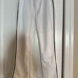 New Youth Unisex White Baseball/Softball Pants, Size XL