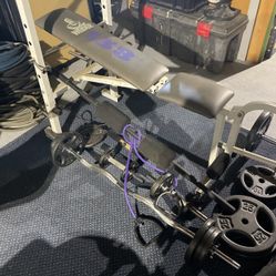 Weights with bench
